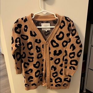 Huxbaby Tan and Black Leopard Kids Cardigan